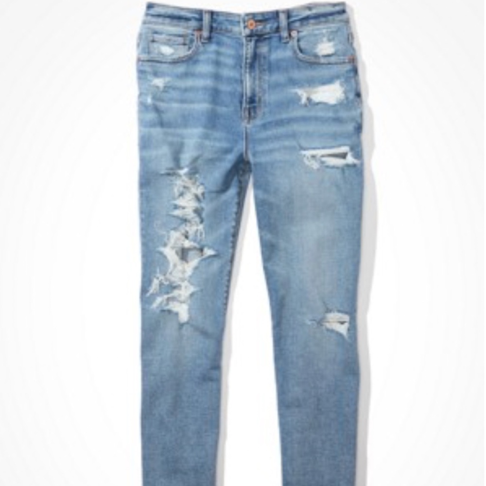 AE Stretch Ripped Mom Jean